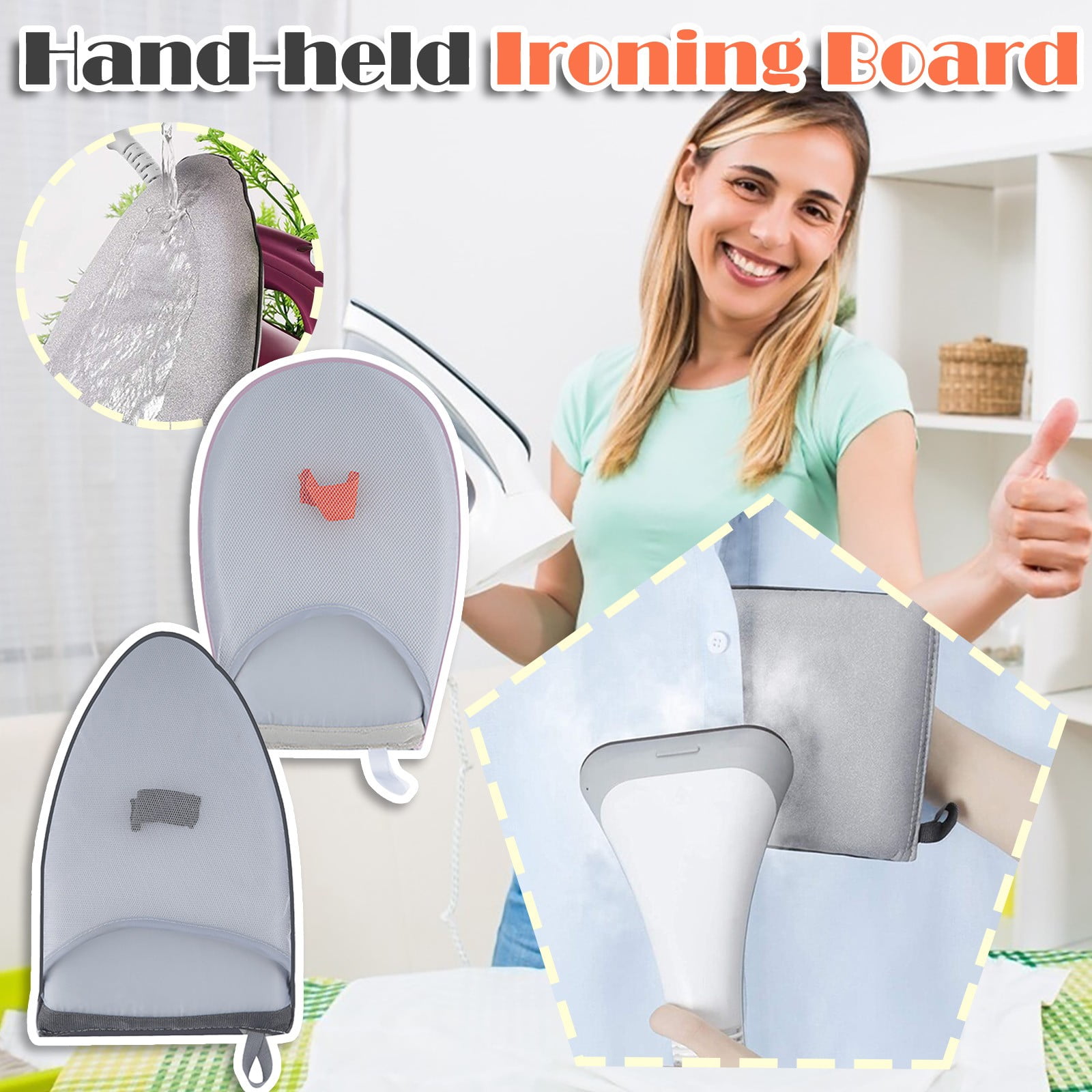 QWY HandHeld Ironing Board Garment Steamer Ironing Glove, Waterproof