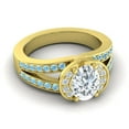 thumbnail image 3 of 2.35 Carat Natural Diamond Aquamarine Gemstone Sparkle Engagement Ring for Ladies 18K Yellow Gold Size 4.5 by Diamond-Capitals, 3 of 8