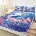 thumbnail image 3 of Feelyou Dreamy Axolotl Kids Bed Sheets, Kawaii Ocean Sealife King Sheets, Magic Marine Animal Theme Sheet Set, Luxury Bedroom Decor, 4 Pieces, 3 of 7