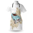 thumbnail image 4 of Cars Apron, Classical Sport Car with Abstract Design in the Background Retro Style Vehicle, Unisex Kitchen Bib with Adjustable Neck for Cooking Gardening, Adult Size, Pale Pink Blue, by Ambesonne, 4 of 4