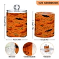 thumbnail image 2 of 2 Pack Bathroom Canisters Transparent Storage Jar for Cotton Ball, Swab, Floss Orange Pumpkins and Bats, 2 of 6