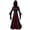 Red, variant on Witch Costume Women Hooded Gothic Robe Corset Waist Bell Sleeve Maxi Length Damask Print Vampire Cloak Outfit White