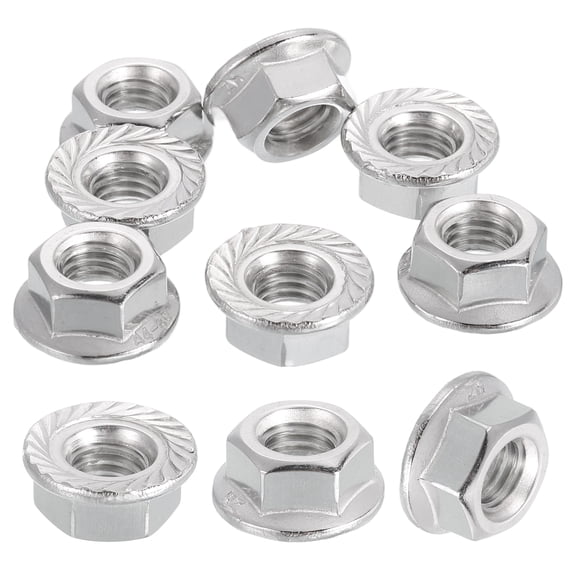 10 Pcs M8x1.25mm Serrated Flange Hex Lock Nuts, 316 Stainless Steel Metric Nut
