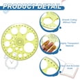 thumbnail image 3 of Uxcell 360-Degree Plastic Protractor, 4Pcs Circle Template Circle Ruler Drafting Math Geometry Tool Set for Office Supplies Math Drawing Tools Design Angle Measurement, Yellow, 3 of 6