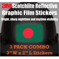 thumbnail image 2 of (x3) 3M Reflective Bangladesh Flag Stickers | Versatile & High Quality Safety Decals | Flag of Bangladesh Sticker Decals | Perfect for Hard hats, laptops, bikes, toolboxes and more!, 2 of 3