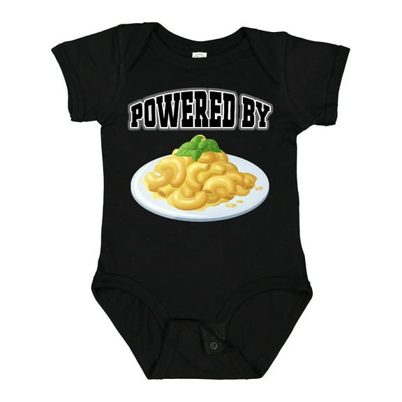 Inktastic Powered by Macaroni and Cheese Boys or Girls Baby Bodysuit