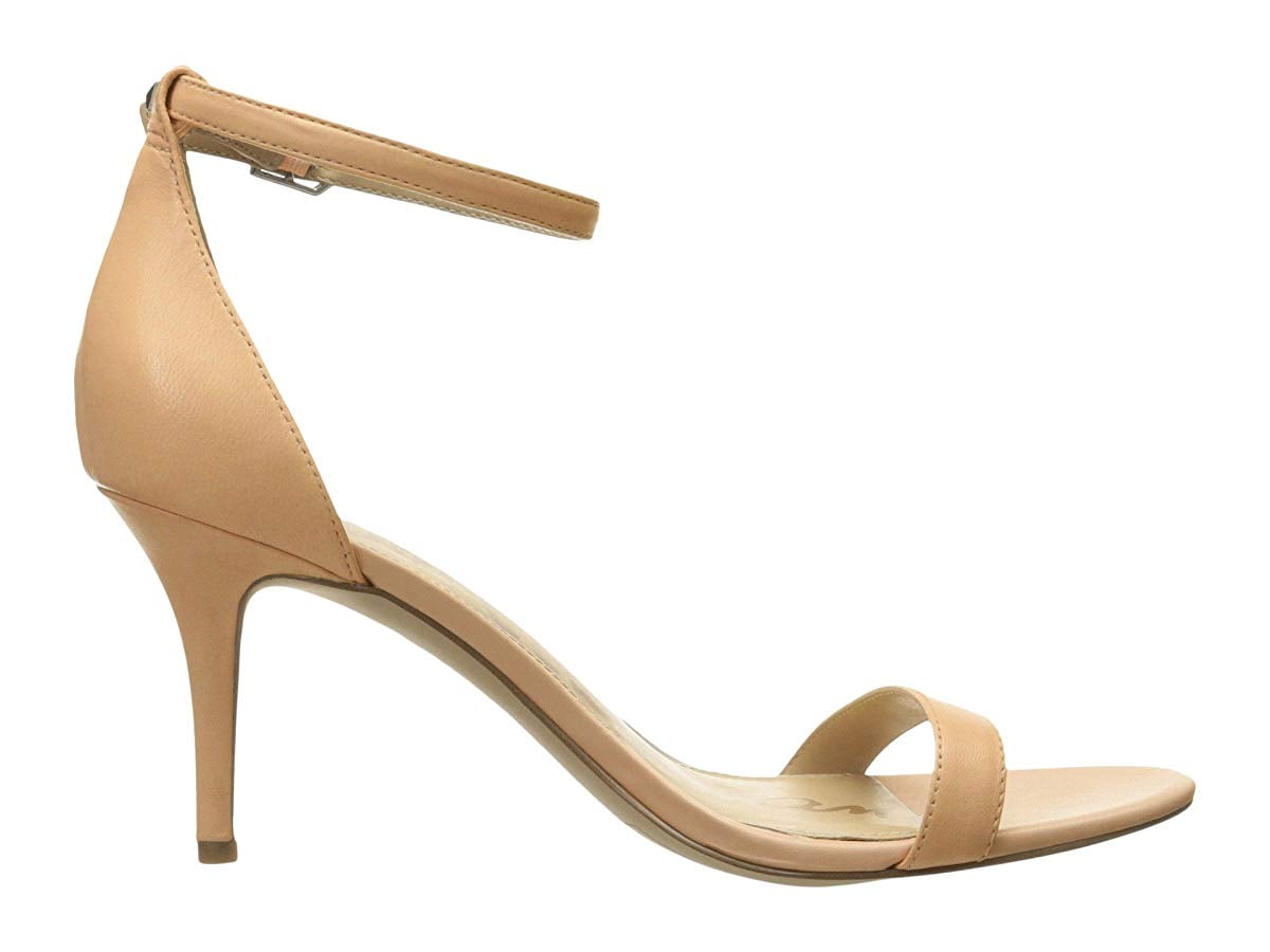 nude single strap heels