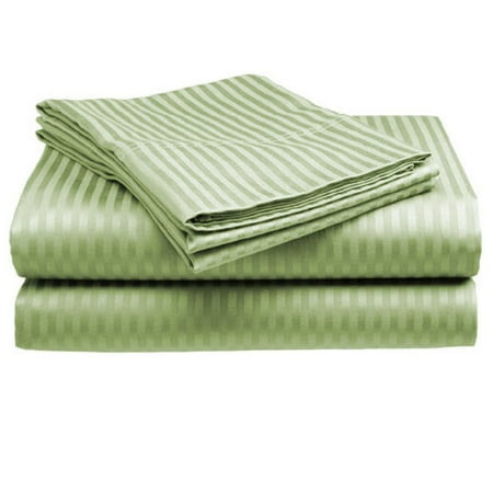 Full Size Sage 400 Thread Count 100% Cotton Sateen Dobby Stripe Sheet Set Full Size Sage 400 Thread Count 100% Cotton Sateen Dobby Stripe Sheet Set