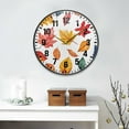 thumbnail image 2 of Yayeee Wall Clock Battery Operated 9.5" Silent Non-Ticking for Living Room, Blue Leaves, 2 of 8