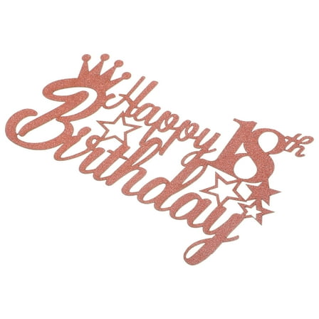 WHAMVOX Rosy Gold Glitter Birthday Cake Topper for Celebration Decor 18th Happy Birthday Party Supplies