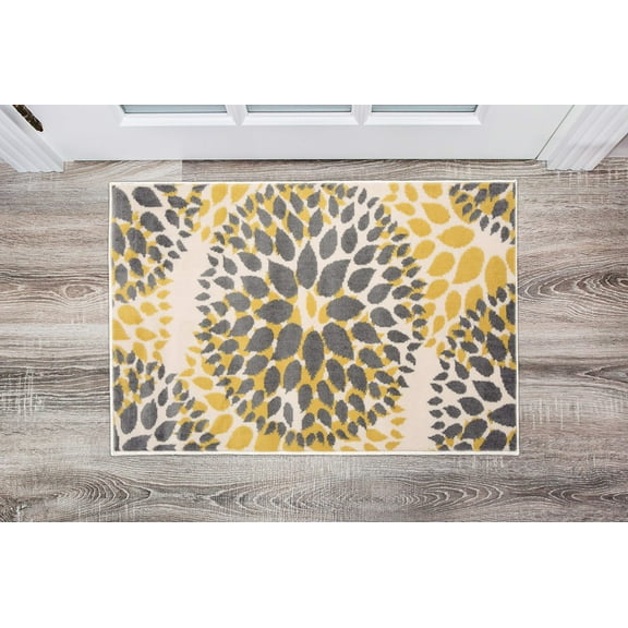 OSTI Modern Floral Circles Area Rug