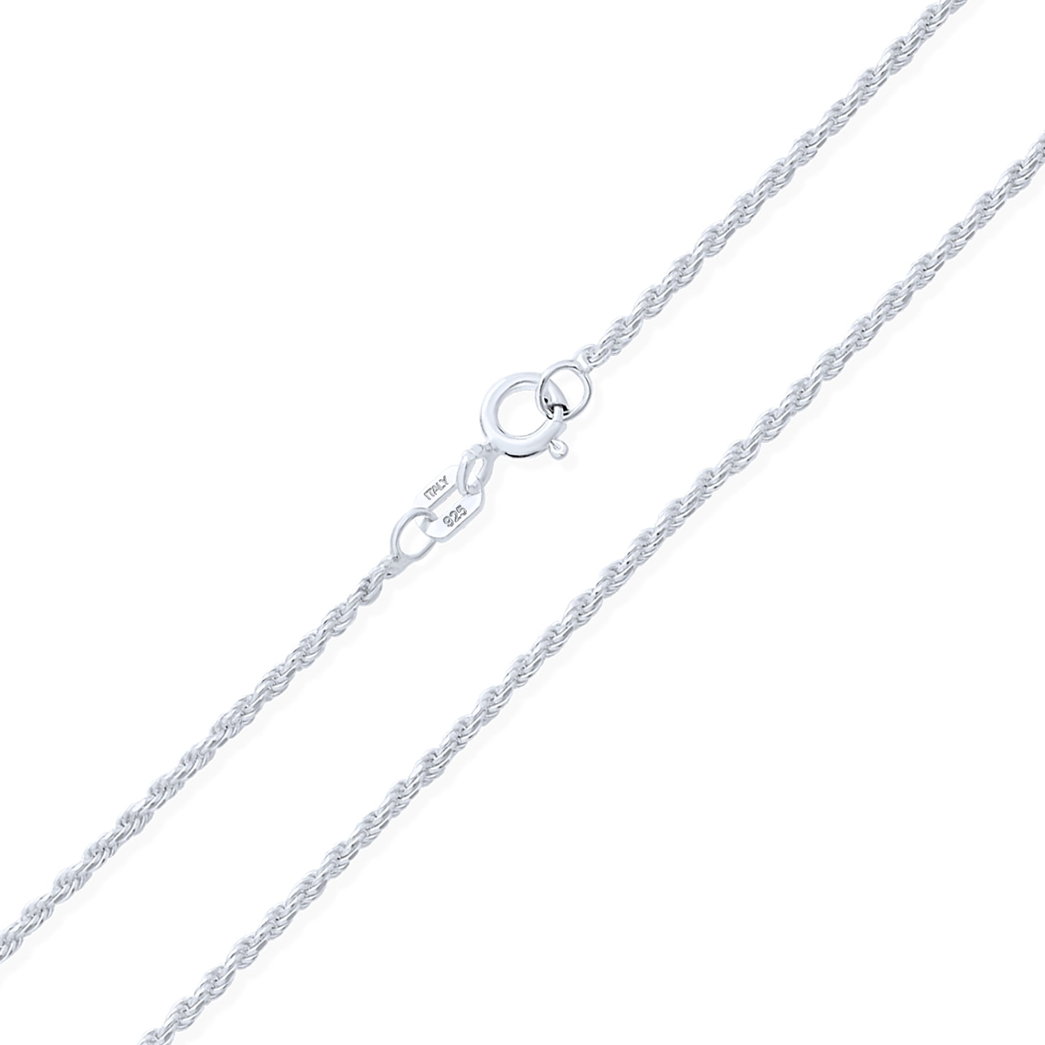 Classic Authentic 18k White Gold Bling 1mm Wheat Link Chain Necklace 18 inch 