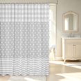 thumbnail image 2 of Manfei Geometric Check Shower Curtain 72Wx84L,Minimalism Polka Dot Bathroom Shower Curtain,Light Gray, 2 of 5