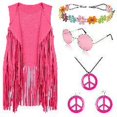thumbnail image 2 of Set de disfraces hippie FunMular para mujer de los años 60 y, 2 of 3