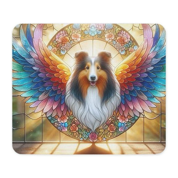 CafePress - Winged Sheltie Stained Glass - Non-slip Rubber Mousepad, Gaming Mouse Pad