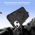 thumbnail image 7 of Dteck for iPhone 14 Case with Screen Protector, Compatible with MagSafe Shockproof Invisible Magnetic Ring Stand Military-Grade Heavy Duty Protection Phone Case, Black, 7 of 7