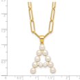 thumbnail image 6 of Auriga Fine Jewelry 925 Sterling Silver Gold-plated 3-5.5 mm FWC Pearl LETTER A 18in Necklace for Women 18", 6 of 6
