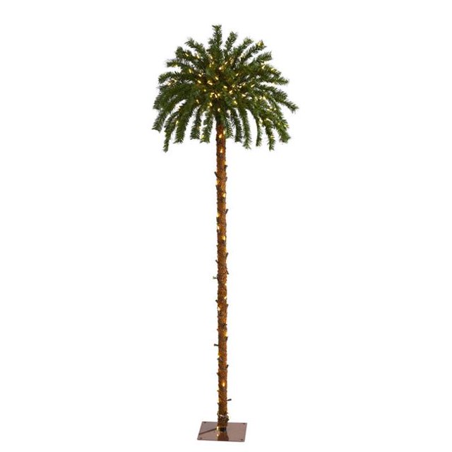 Nearly Natural T1452 6 ft. Christmas Palm Artificial Tree with 200 Warm White LED Lights
