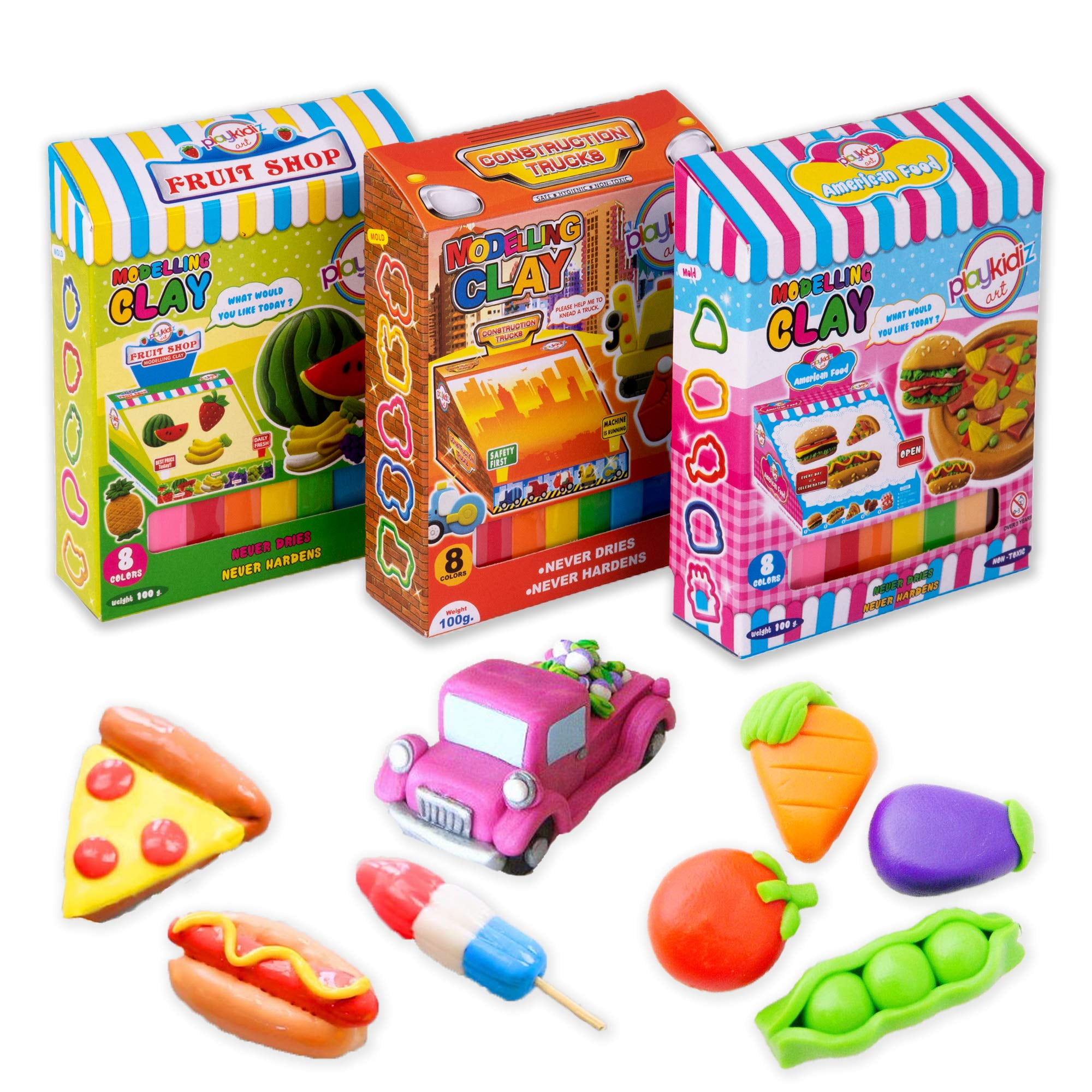 2 Play Dough Doh Set House Modelling Clay Hand Mould Kids Fun Learning Craft Toy 