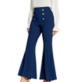 thumbnail image 2 of AherBiu Womens Dress Pants High Waisted Slimming Stretch Flared Pants Double-Breasted Business Work Pants, 2 of 7