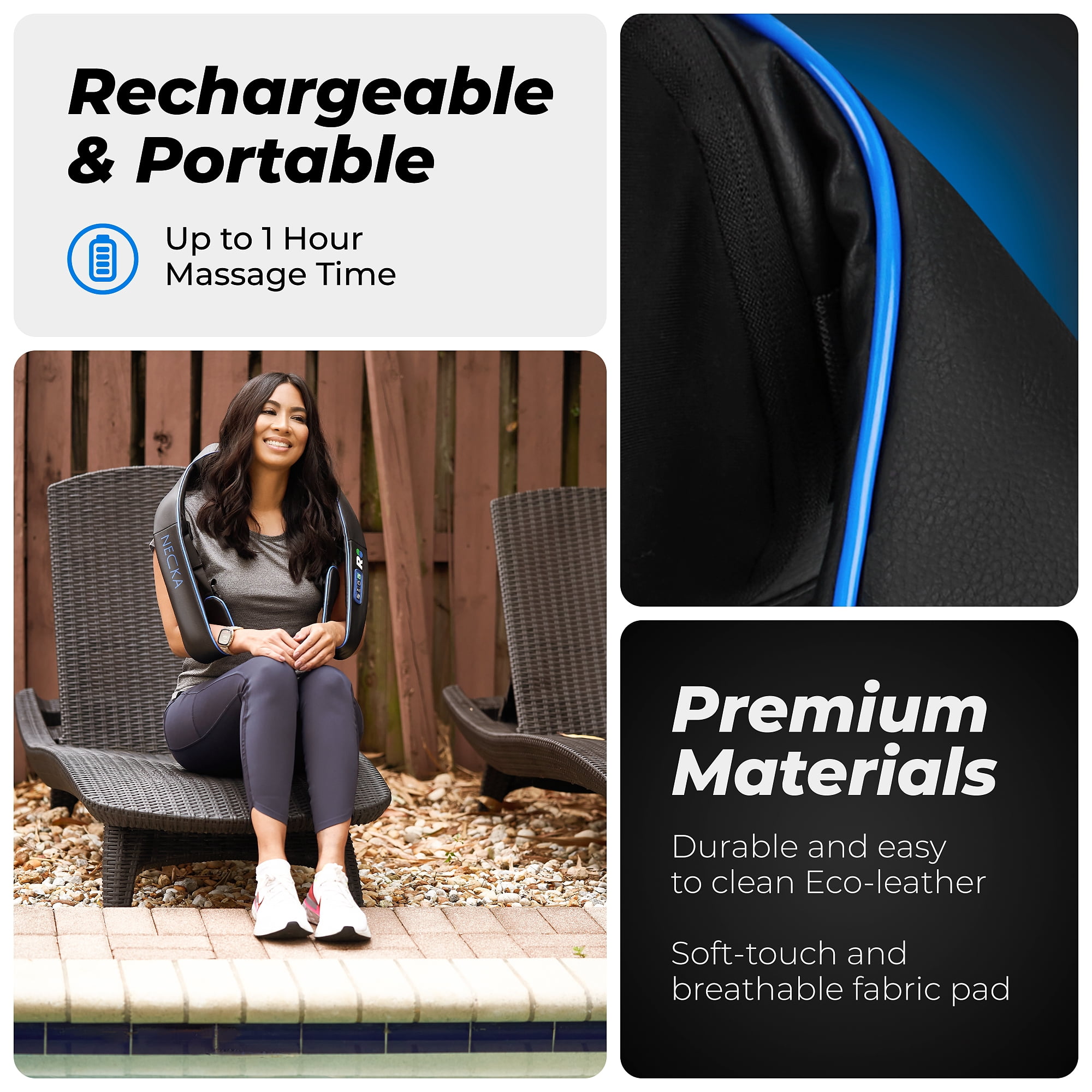 REATHLETE NECKA Electric Shiatsu Back and Neck Massager with Heat for Pain Relief