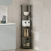 Furinno Turn n Tube 5 Tier 11.6 in x 57.7 in Particle Board French Oak Corner Bookcase
