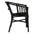 thumbnail image 3 of SAFAVIEH Adriana Solid Rattan Armchair, Black, Set of 2, 3 of 7