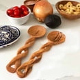 thumbnail image 2 of 8-Inch Hand-Carved Kenyan Salad Serving Set Jedando Handicrafts, 2 of 2