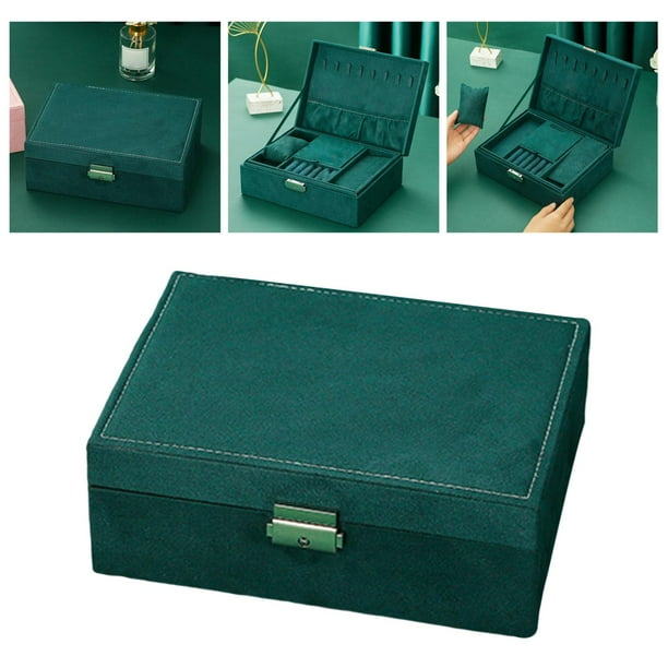 Estuche de almacenamiento de lujo, soporte de accesorios para pendientes, relojes, cumpleaños verde Hugo Caja de almacenamiento de joyas