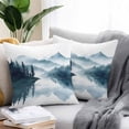 thumbnail image 2 of Waterproof Throw Pillow Covers Set of 2, 24x24 Inch Green Forest Lake Decorative Pillowcases Outdoor Pillow Slip Cushion Covers Set for Couch Tent Abstract Watercolor Landscape Art, 2 of 7