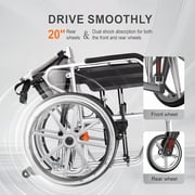 Mujocooker Reclining Wheelchair for Adults, Swing-Away Elevating Leg Rests and Flip-Back Arms, Heavy Duty Transport Wheelchair with High Back & Removable Headrest