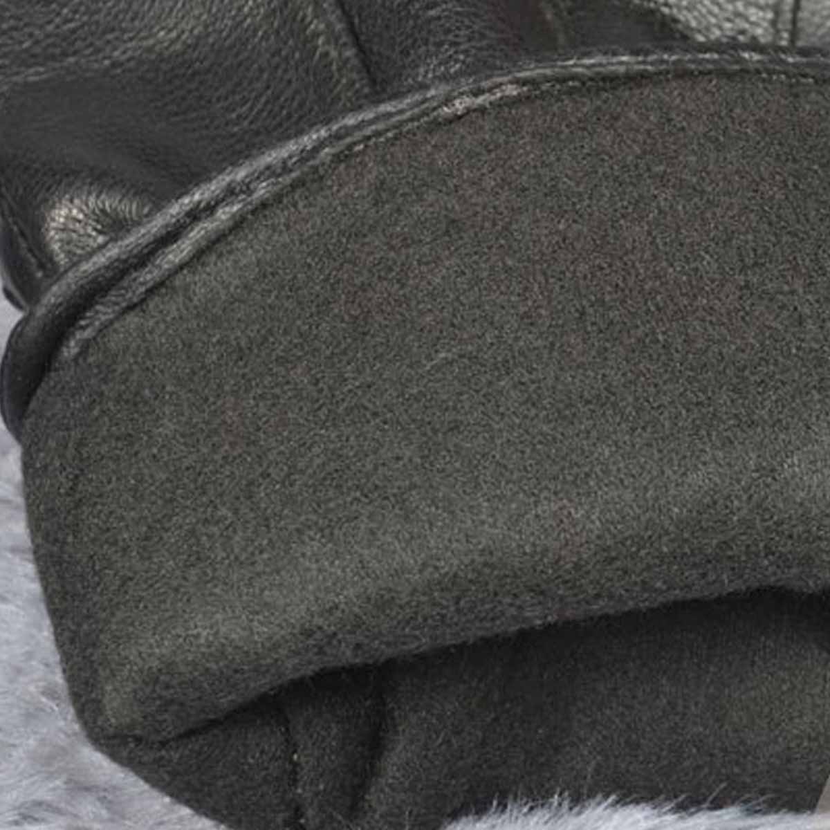 fleece lined leather mittens