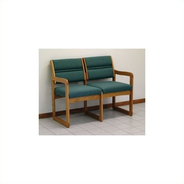 Dakota Wave Double Sled Base Sofa With Standard Fabric In Um Oak Powder Blue Com Dakota Wave Double Sled Base Sofa With, Dakota Outdoor Sofa Set Solid Wood
