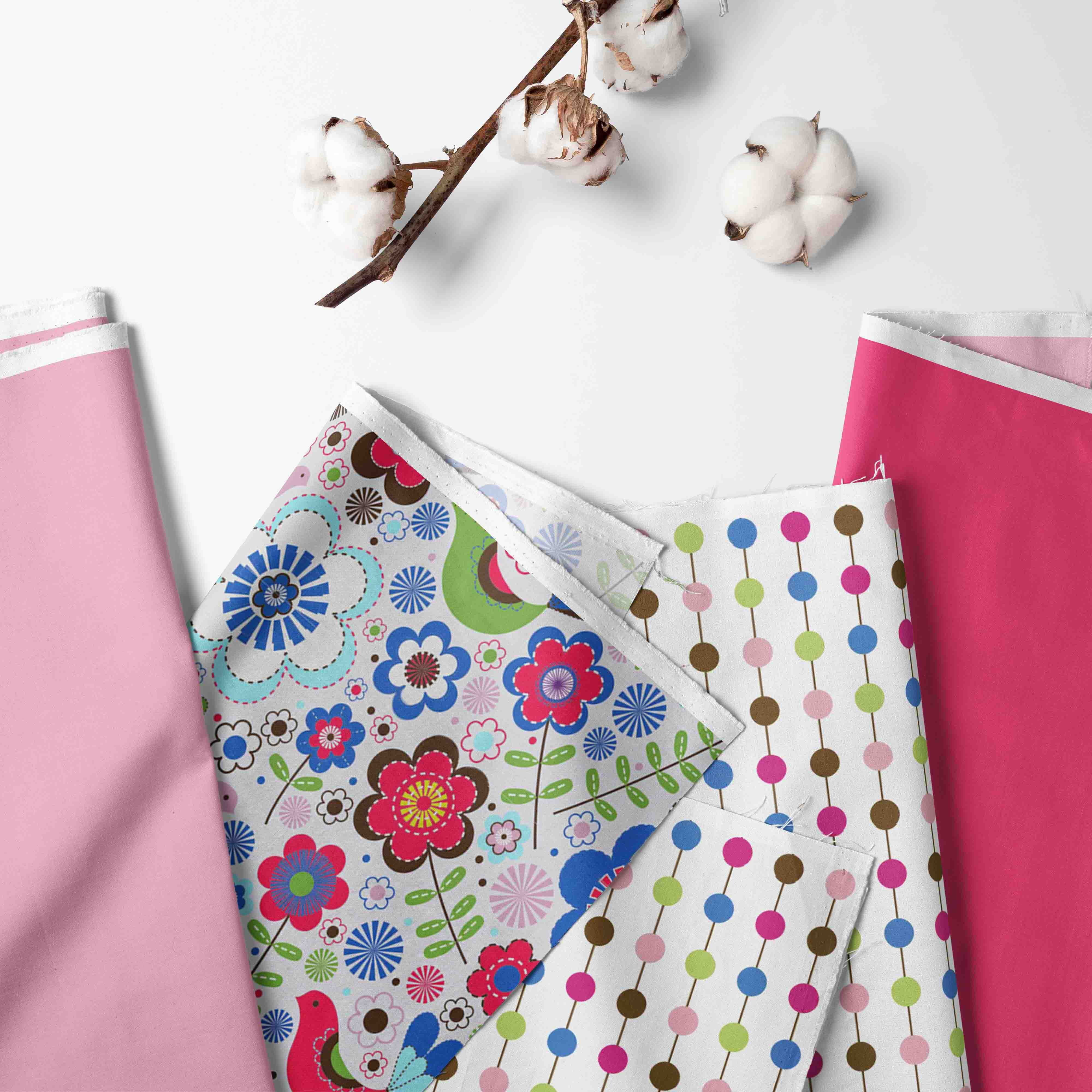 Bacati - Nursery Storage Caddy Botanical Pink/Aqua/Fuchsia/Green Girls