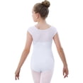 thumbnail image 2 of Stelle Girls Mesh Short Sleeve Ballet Leotards Dance Gymnastic Outfits Basic Dance Leotard for Girls/Toddlers/Kids,White，2-3 Years, 2 of 7