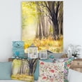 thumbnail image 2 of Designart ' Bright Sunshine Through The Yellow Forest Trees II ' Traditional Canvas Wall Art Print, 2 of 4