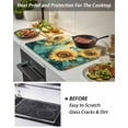 thumbnail image 4 of Stove Top Covers for Electric Stove 36x21 Inches, Yellow Sunflower Butterfly Heat Insulation Fireproof Glass Cooktop Protector, Teal Leaves Retro Abstract Countertop Stovetop Cover for Kitchen, 4 of 8