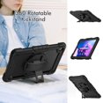 thumbnail image 3 of Case for Lenovo Tab M10 Plus 3rd Gen 10.6 Inch 2022 with Screen Protector, 360 Degree Rotating Kickstand Hand Strap Heavy Duty Shockproof Cover with Shoulder Strap, Black, 3 of 7