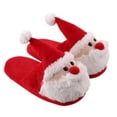 thumbnail image 1 of Zapatillas de franela de Papá Noel para niños pequeños, pantuflas cálidas de invierno para el hogar, Navidad, niños y padres, 1 of 3