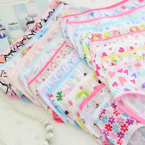6 Pack Girls Cotton Underwear Breathable Soft Toddler Panties Briefs Assorted