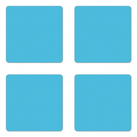 

Abstract Coaster Set of 4 Continuing Flower Inspired Graphical Elements in Marine Aqua Tones Square Hardboard Gloss Coasters Standard Size Aqua and Deep Sky Blue by Ambesonne