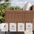 thumbnail image 3 of LAUSAINT HOME 6-Piece Patio Furniture Set, Outdoor Wicker Conversation Set with Adjustable Backrest, Beige Cushions, 3 of 9