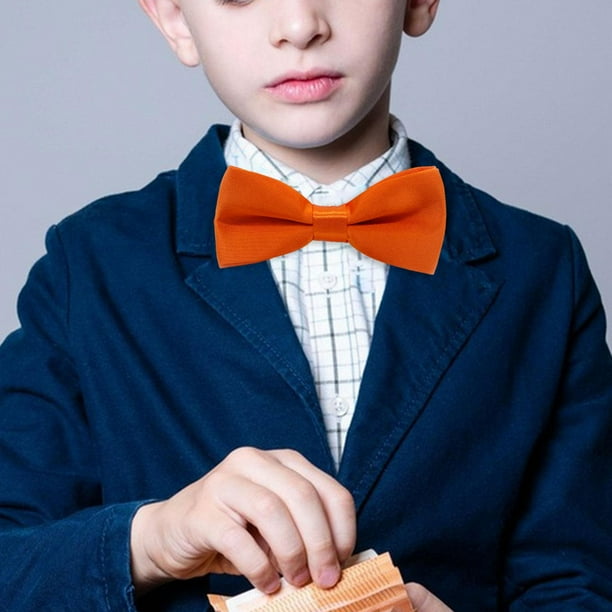 Pajarita preatada para niños, pajaritas de esmoquin para niños, pajaritas ajustables novedosas, pajarita para niños para vestido elegante, graduación, Naranja