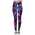 thumbnail image 2 of KDFJPTH Women's Colorful Geometric Print Leggings High Waist Stretchy Yoga Pants Casual Workout Tights Light Purple XXL, 2 of 4