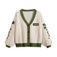 thumbnail image 1 of Evermore Cardigan Taylor Version Green Vine Embroidered Button Down Cable Knit Sweater Women Fall Winter Vintage Outfit, 1 of 5