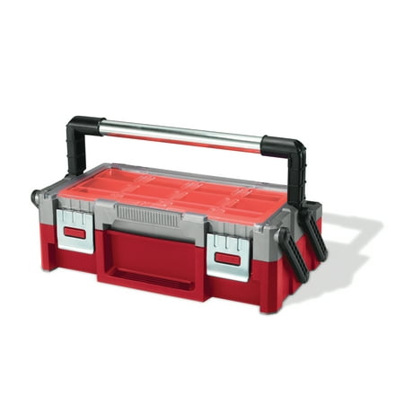 Keter 18-inch Cantilever Toolbox, Resin Tool and Hardware Storage,