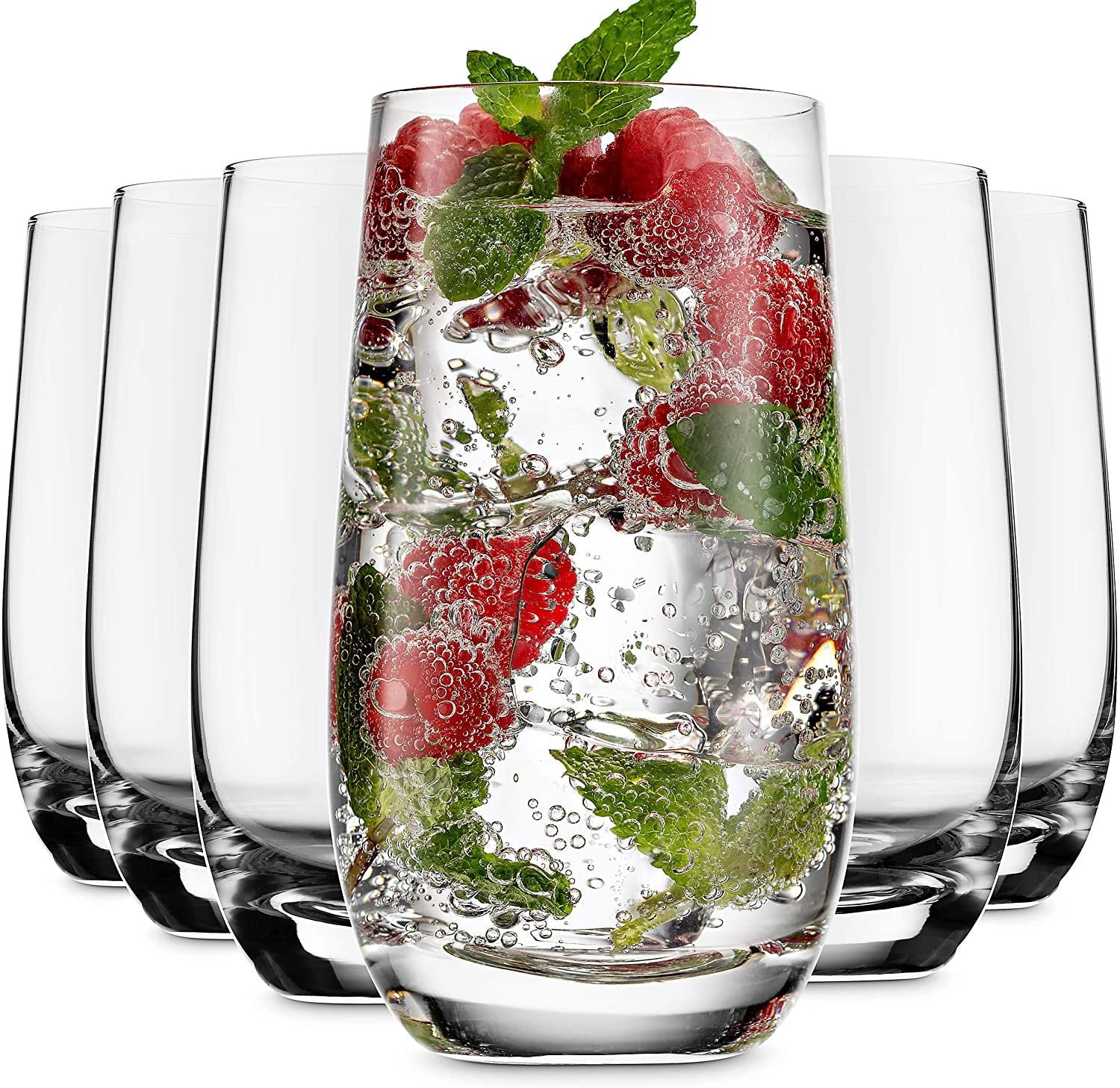 MITBAK 16- OZ Highball Glasses (Set of 6) | Lead Free Drinking Glasses Tumblers for Mixed Drinks, Water, Juice, beer, cocktail | Glassware Set, Excellent Gift | Made in slovakia