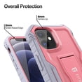 thumbnail image 3 of FITO For iPhone 12 Mini Case, Phone Case with Screen Protector and Kickstand (Pink), 3 of 7
