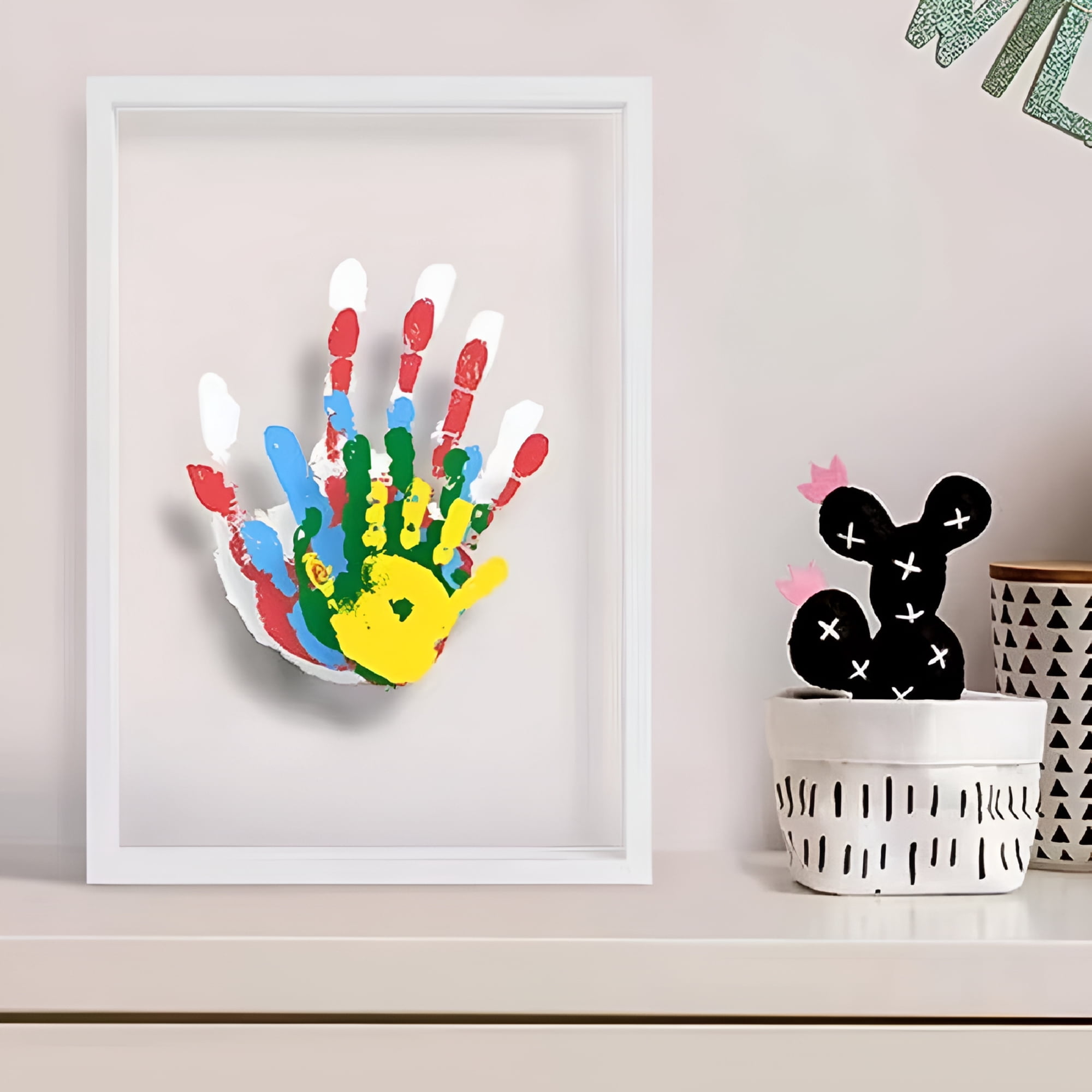 CCOCC 2026 New Family Handprint Kit,8X10 Diy Keepsake Shadow Box Frame with Polished Plexiglass&Paint,Baby Hand/Footprint Memory Gift for New Parents,Baby Shower,Mother'S Day