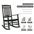 thumbnail image 2 of Kozyard High Back Slat Rocking Chair, Solid Wood Outdoor Rocking One Chair for Front Porch Furniture, Porch Chairs for Indoor or Outdoor Use (1 Pack, Black W/O Table), 2 of 5